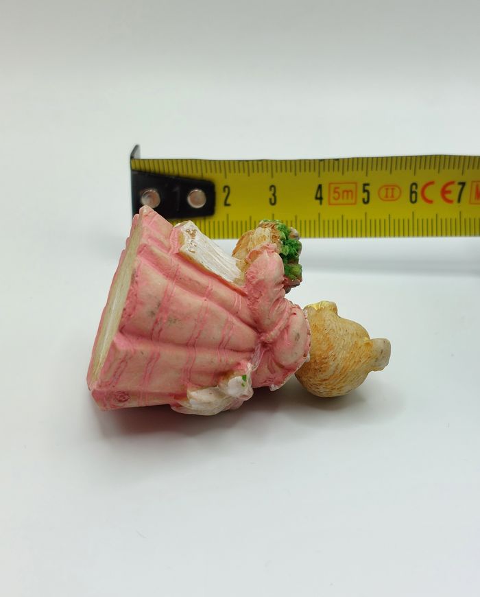 Petite figurine résine ours oursonne Jaimy robe rose Vintage 4,8 cm - collection ou décoration - photo numéro 6