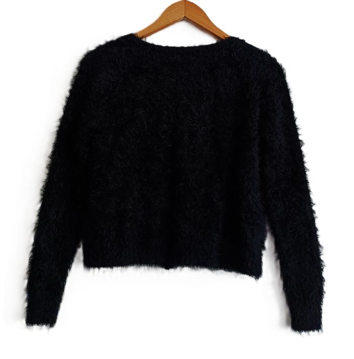 Gilet court noir poilu. Gilet crop. Dream Look. Taille 36 / 38 - photo numéro 7