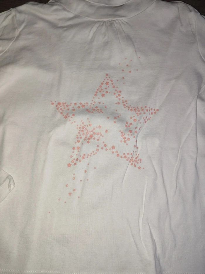 Sous pull blanc Vertbaudet 10 ans avec une étoile 🌟 - photo numéro 2