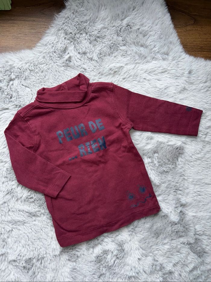 Haut à manches longues bordeaux - 3 mois - Kimbaloo