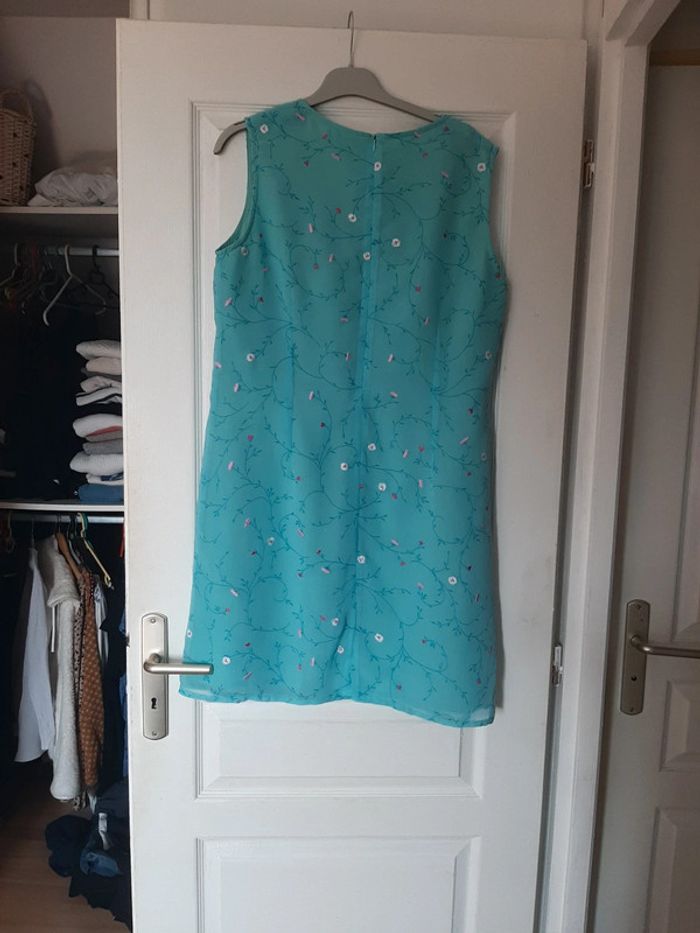 Robe à fleur turquoise et rose - photo numéro 4
