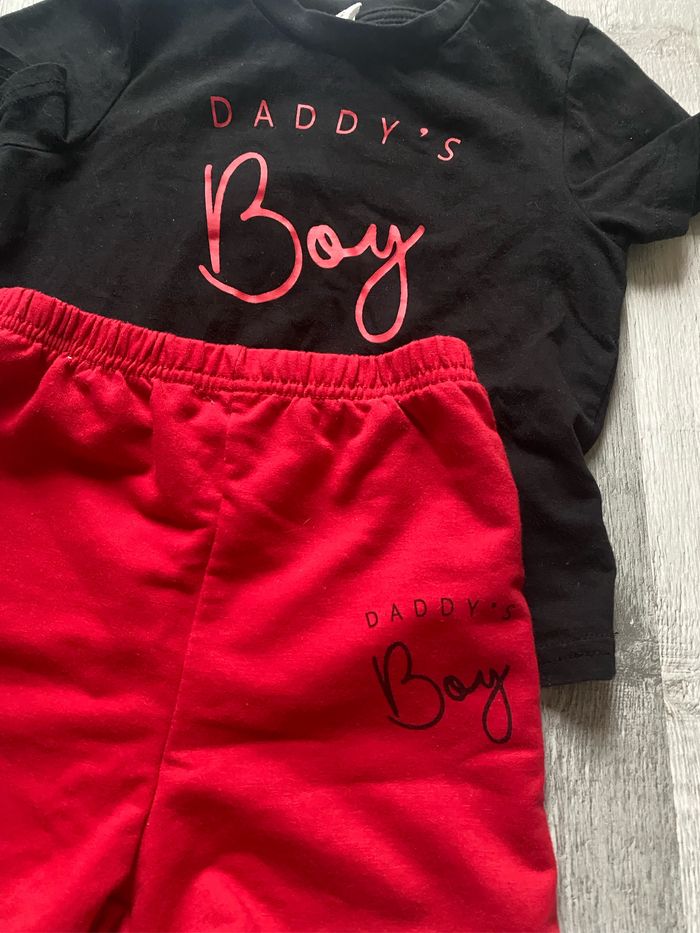 Ensemble short & t-shirt “daddy’s boy” 24 mois - photo numéro 2