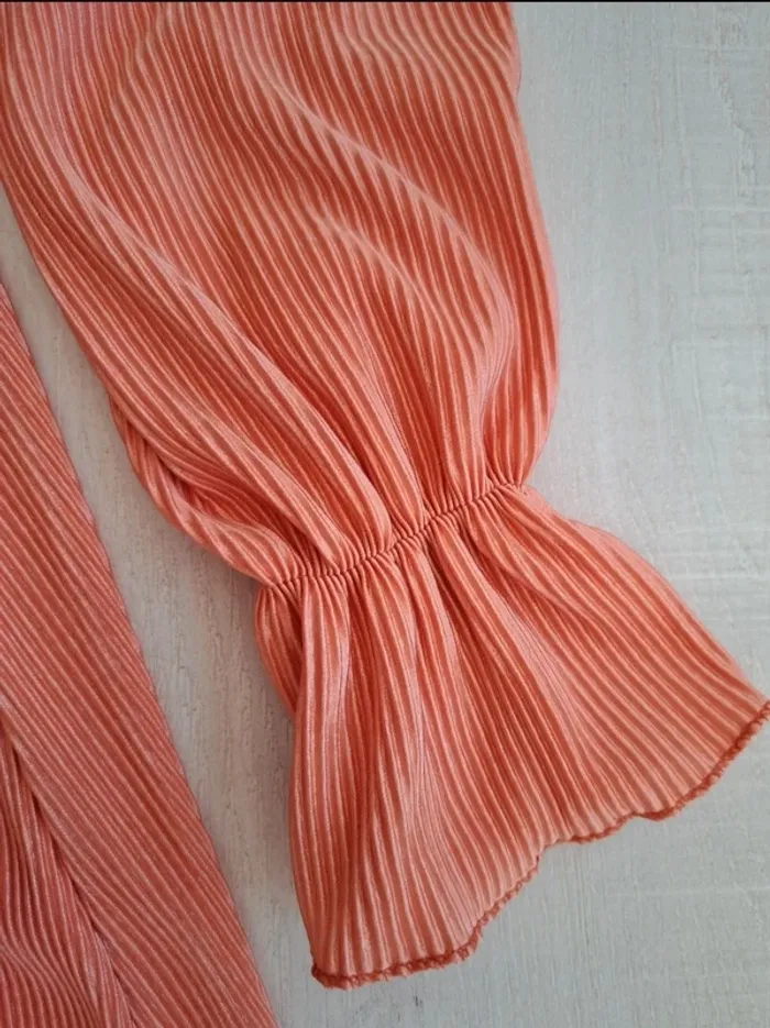 Robe Imicoco Made in Italy - neuf etiquette - taille unique - décolleté V plongeant - corail - photo numéro 5