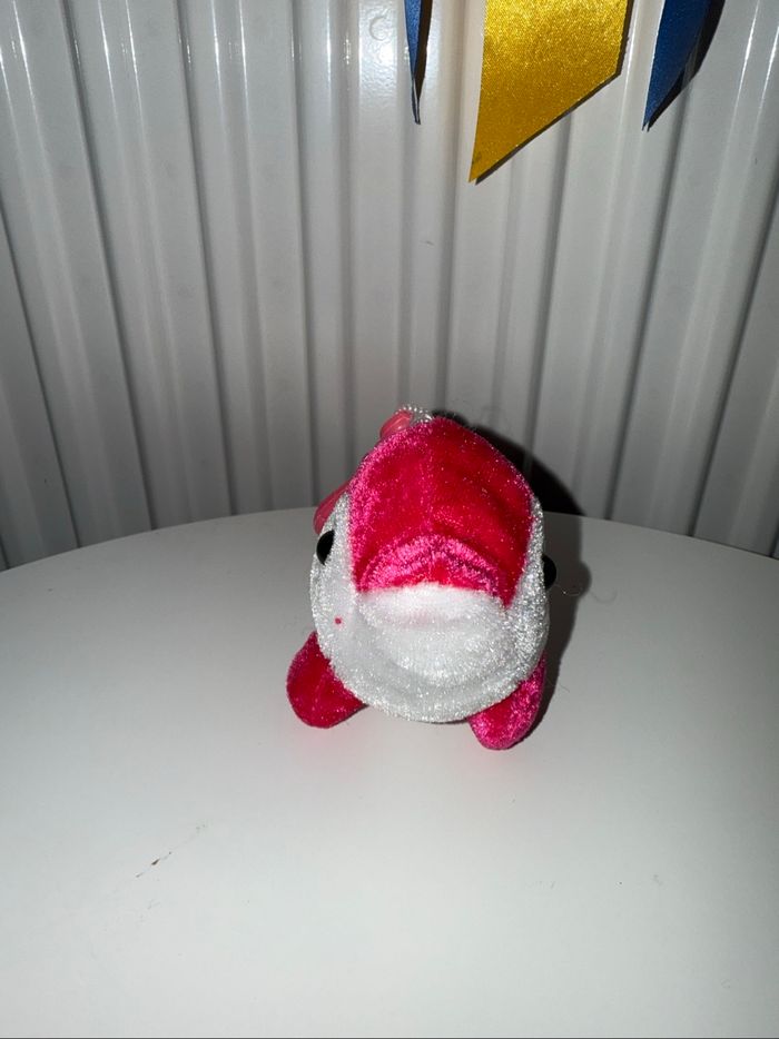 Porte clé doudou dauphin rose et blanc - photo numéro 3