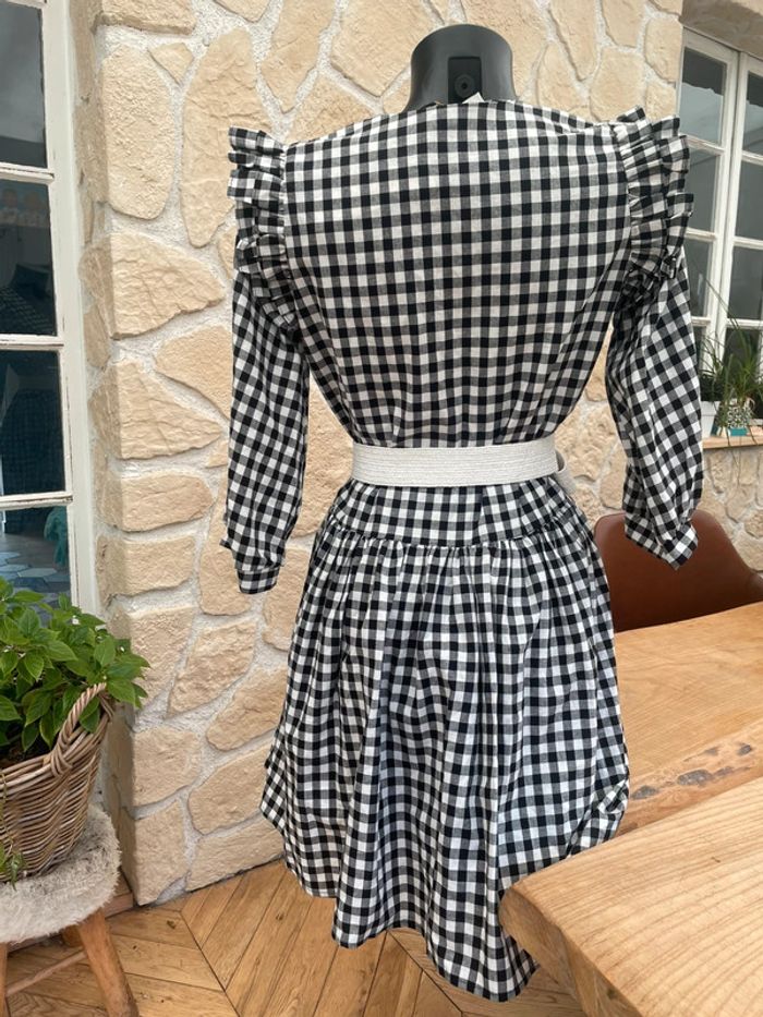 Neuve avec étiquette Robe vintage love taille 1 S M 36 38 blanche et noire à carreaux vichy - photo numéro 2