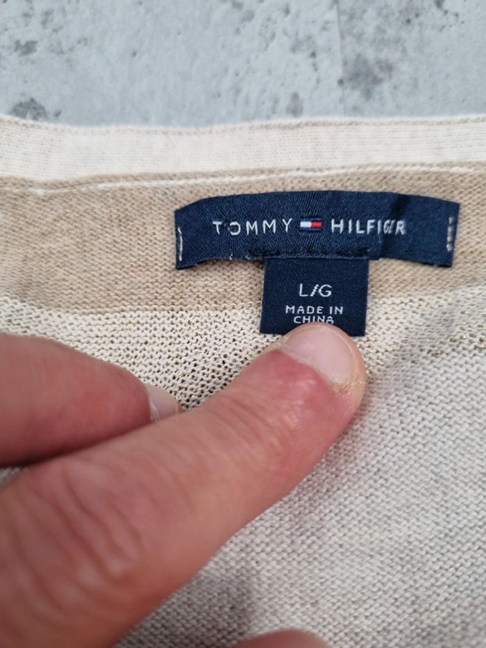 Pull col V rayé Tommy Hilfiger – Taille L/40 Femmes - photo numéro 6