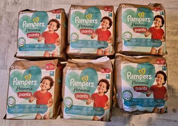 6 paquets pampers harmonie pants taille 6