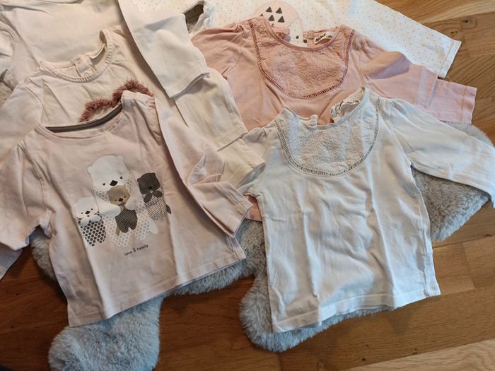 Lot de 8 t shirts manches longues 12 mois fille - photo numéro 3