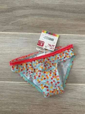 culotte maillot de bain bébé 6 mois neuf avec étiquette bleu ciel a pois DPAM
