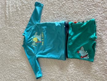 Tee-shirt de plage anti UV + short de bain bébé garçon taille 18 mois