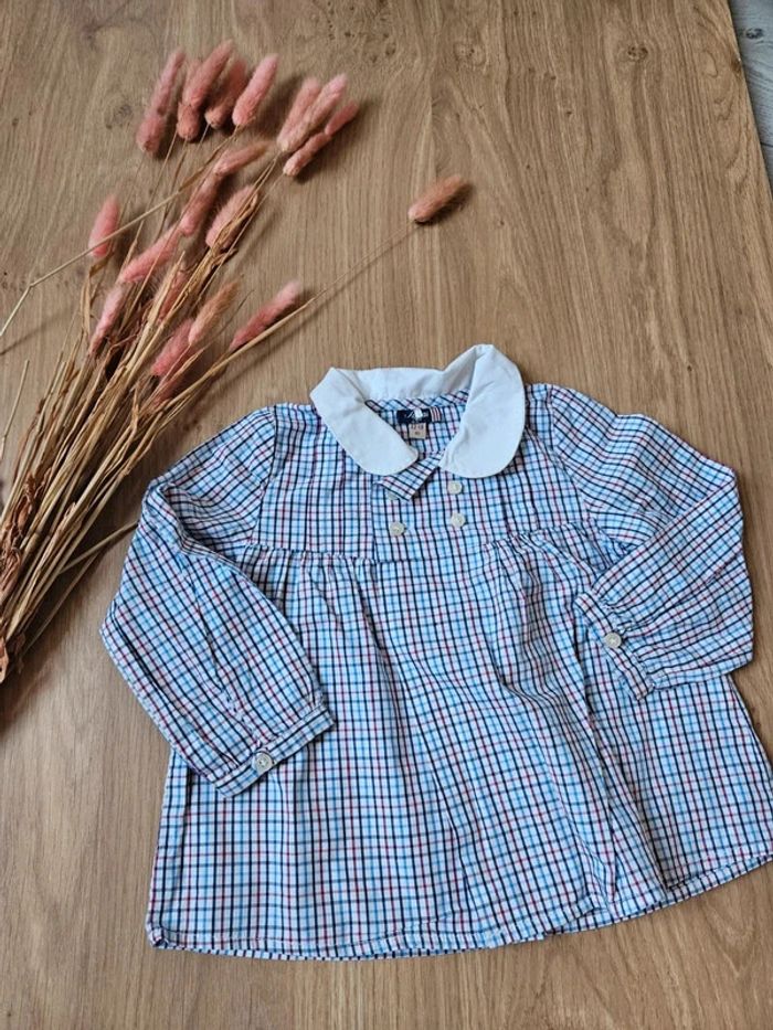 Chemise manches longues col claudine tizzas 12 mois
