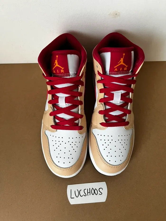 Nike Air Jordan 1 Mid Light Cardinal Curry - 38 - photo numéro 4