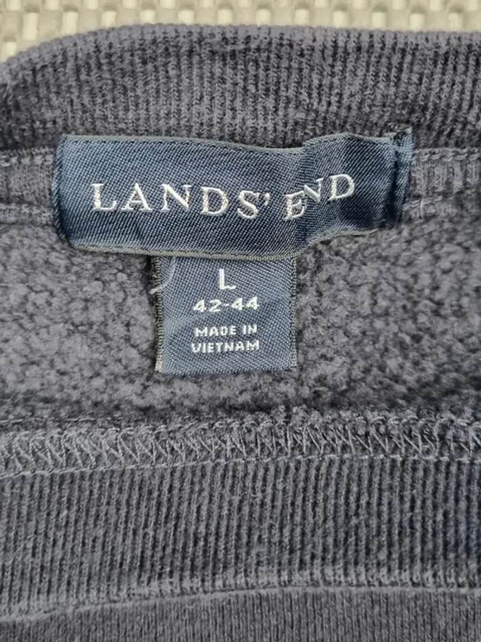 Sweat bleu marine Lands' End avec patch brodé – Taille L Homme (mesures en photos) - photo numéro 6