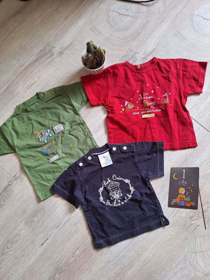 Lot Tee-shirts été 12 mois garçon