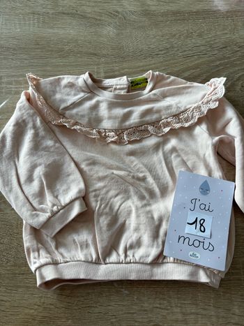 Sweat rose dentelle TAPE À L’œil t.18m