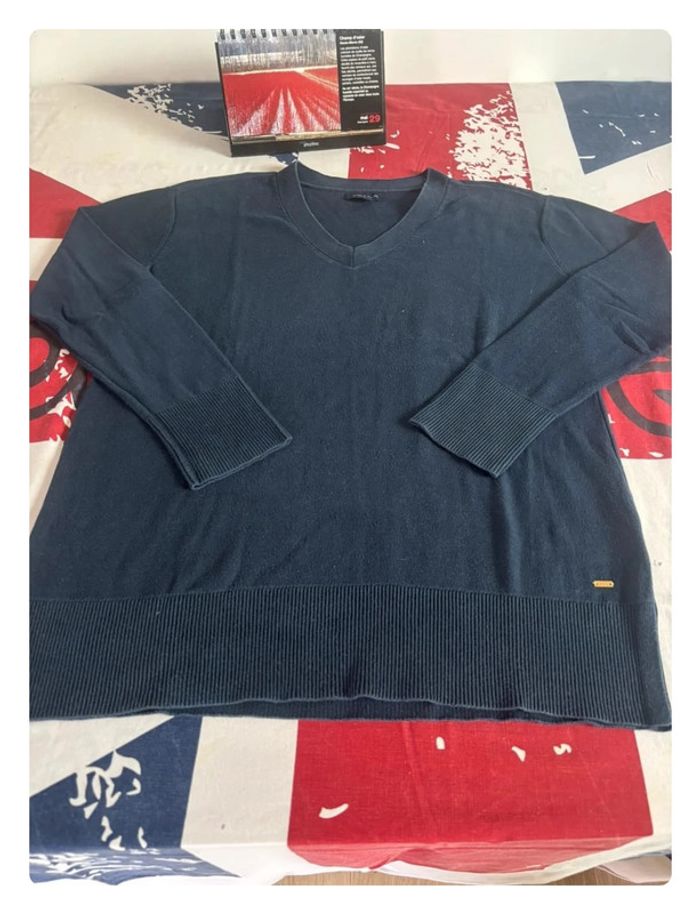 Sweat Tommy Hilfiger taille M bleu marine col V - photo numéro 5