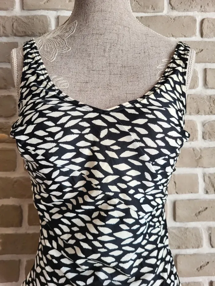 Maillot de bain 1 pièce noir et blanc Tissaia - rétro chic - photo numéro 2