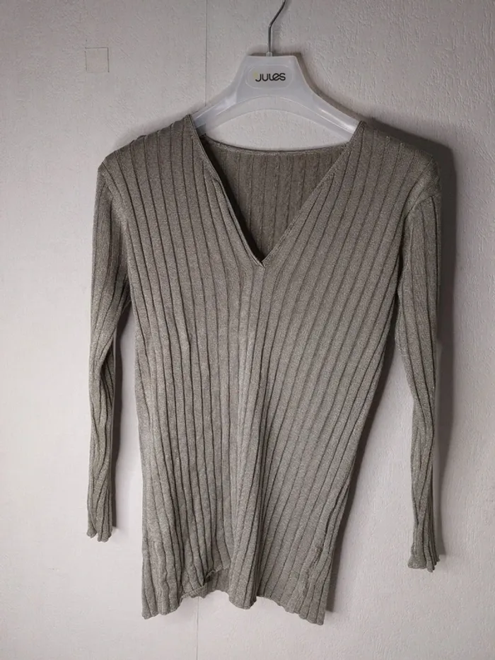 Pull col en V Vert