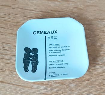 🌿 Vide poche "Gémeaux" - 12 x 12 x 2 cm 🌿