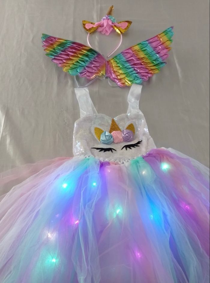 Déguisement princesse licorne LED 3ans