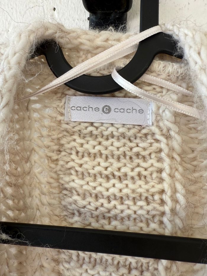 Long gilet crème Cache Cache - photo numéro 2