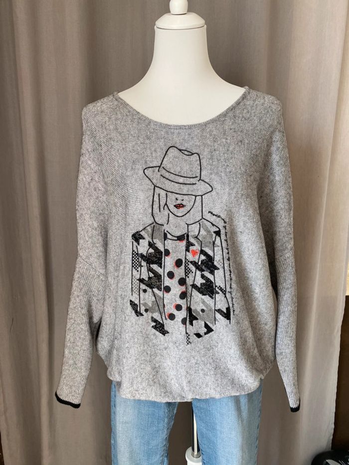 Pull gris Breal XL - photo numéro 3