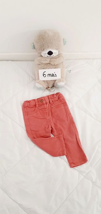 Pantalon jean rose bébé fille 6 mois