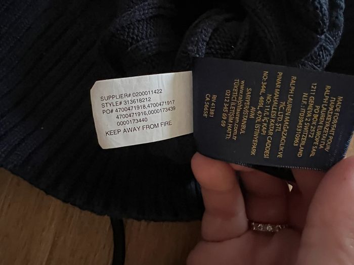 Pull droit torsadé polo Ralph Lauren bleu marine 8- 10 ans bon état - photo numéro 6