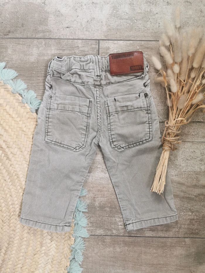 Pantalon Timberland 😻velour côtelé beige gris 9mois - photo numéro 2
