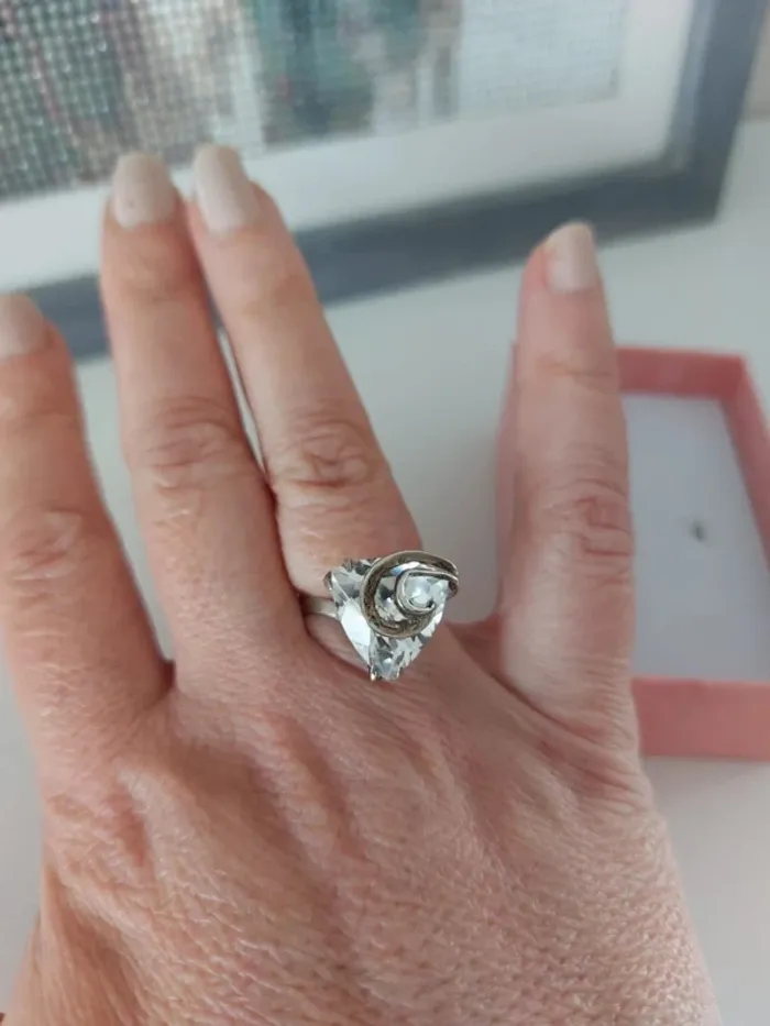 Bague originale en argent et cristal - photo numéro 3