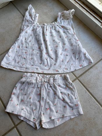 Ensemble, débardeur, short, bébé fille