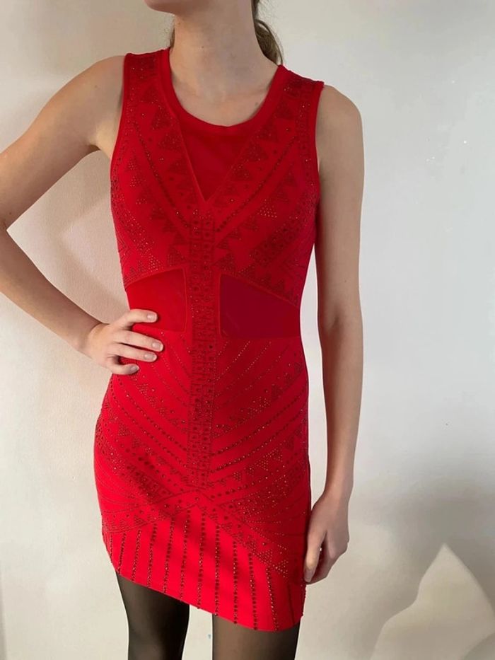 Robe soirée été à sequins rouge Giorgia