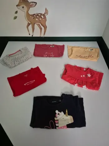 Lot de 6 Hauts Bébé Fille - 12 mois (Kiabi, Blue Seven,ect)