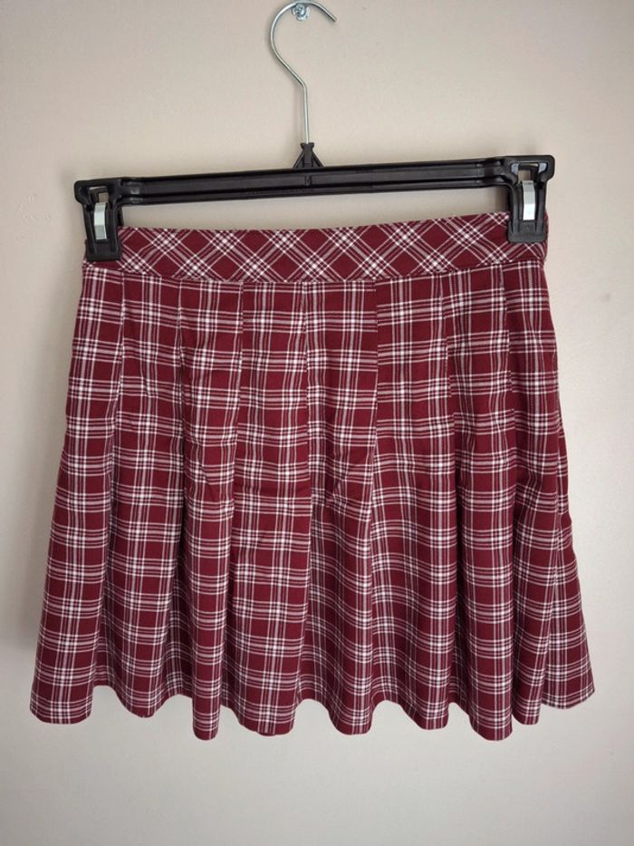 Jupe plissée H&M bordeaux et blanche 36 - photo numéro 2