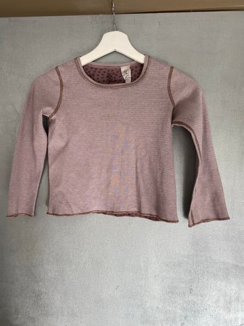 Haut manches longues réversible Petit Bateau à rayures ou imprimé fleuri taille 6 ans 