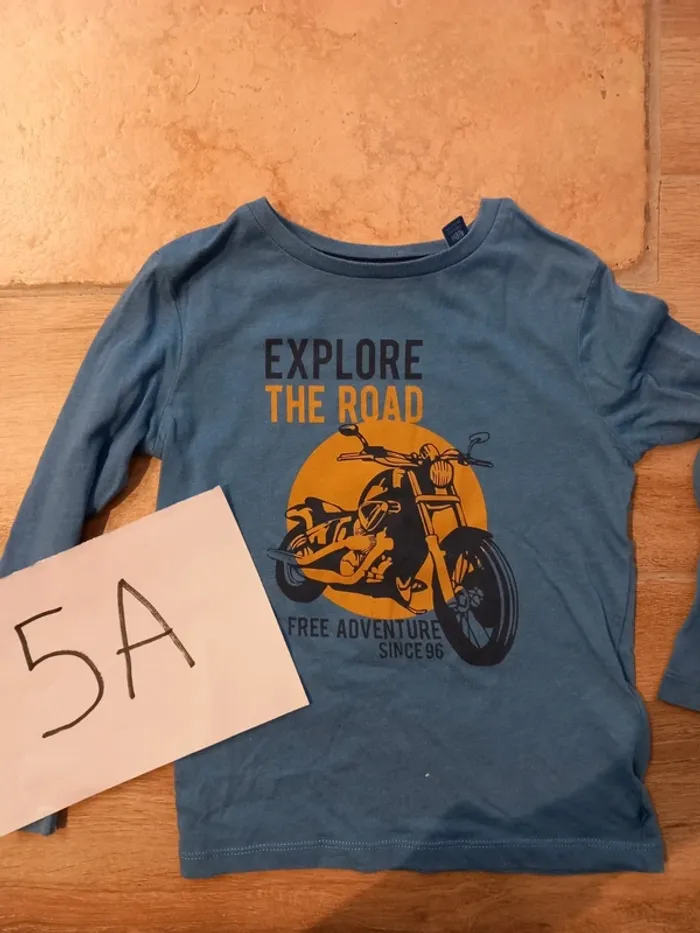 Tee shirt manches longues 5 ans okaidi moto