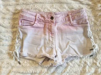 Original Short Sandro tie dye rose pastel blanc avec laçage sur les cotés impeccable! T S/ 36