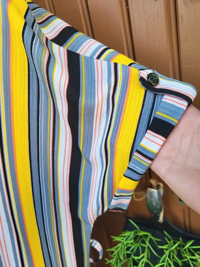 Robe fluide côtelé rayures multicolore vetistyle taille 54 - photo numéro 7