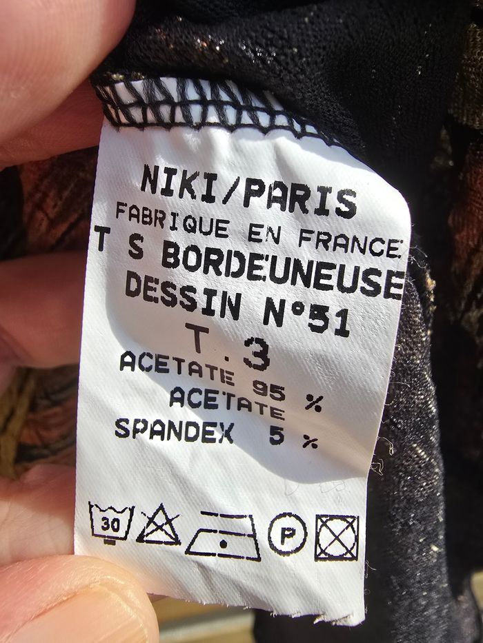 Blouse manche 3/4 imprimé 🍒vintage 70 Niki fabriqué en France m🍒taille 38 - photo numéro 7