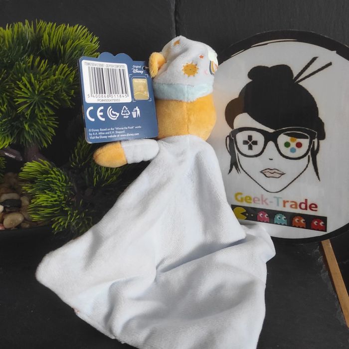 Winnie l'ourson Disney nicotoy doudou Bleu Bonnet Soleil Étoile Phosphorescent - photo numéro 2