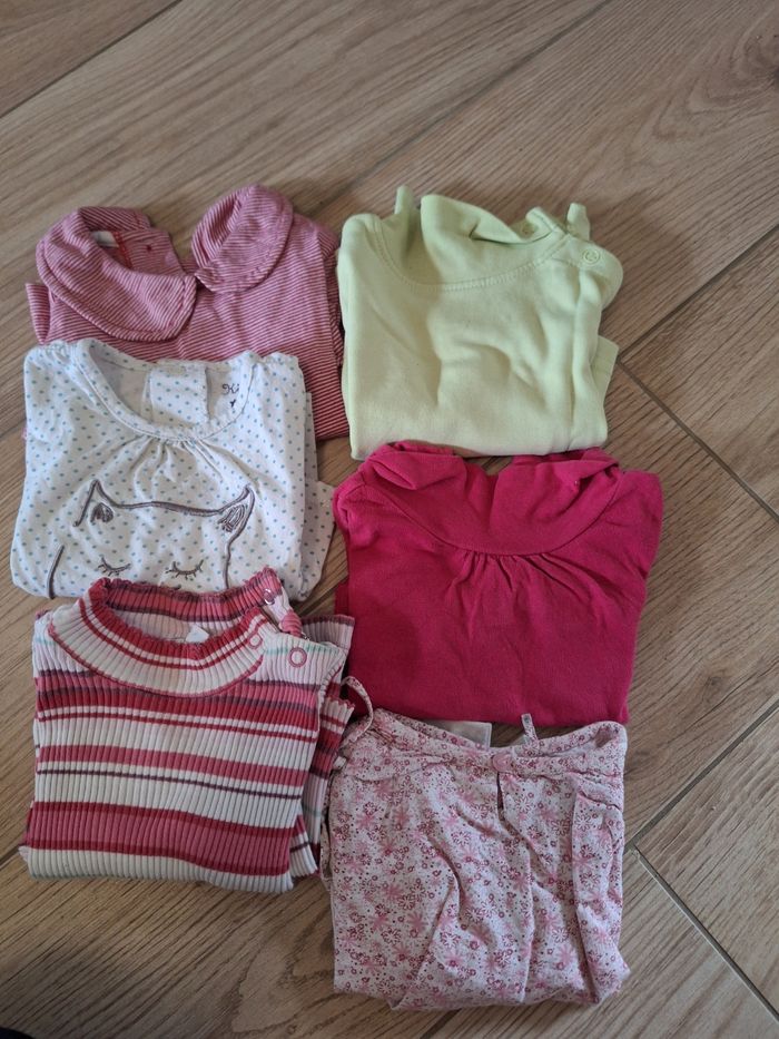 Lot hauts manches longues 6 mois fille