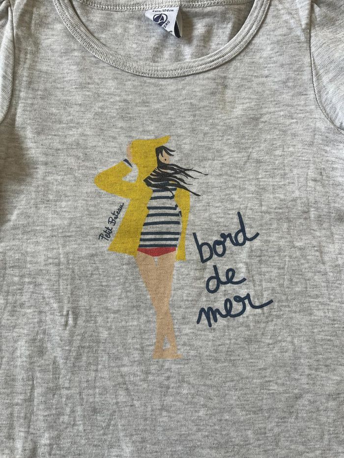Tee-shirt gris Petit Bateau 4 ans - photo numéro 2