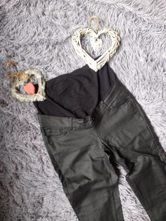 Maternité pantalon de grossesse similicuir - photo numéro 2