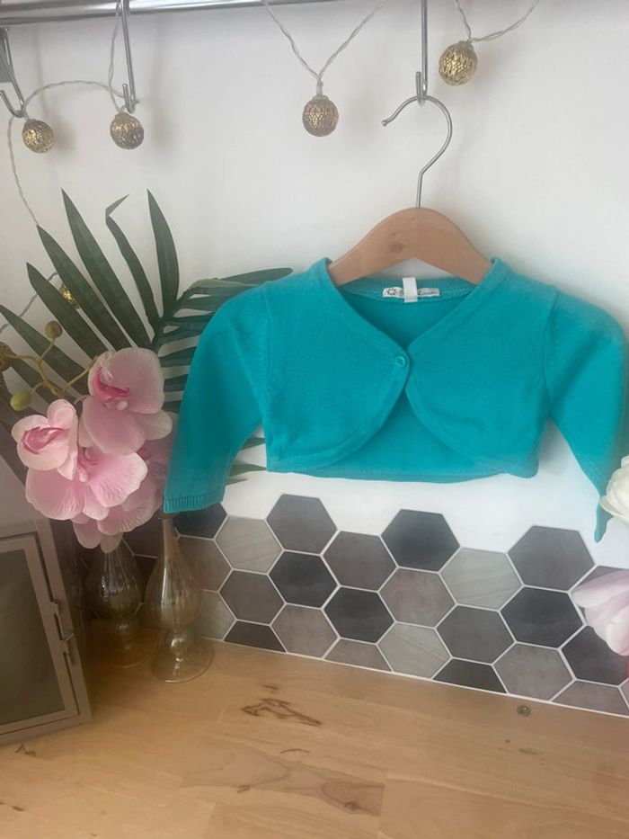 Boléro turquoise 6 mois (68cm)