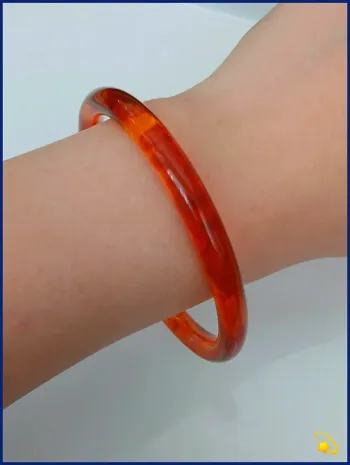 Bracelet jonc résine ton marron marbré – Bijou tendance bohème chic