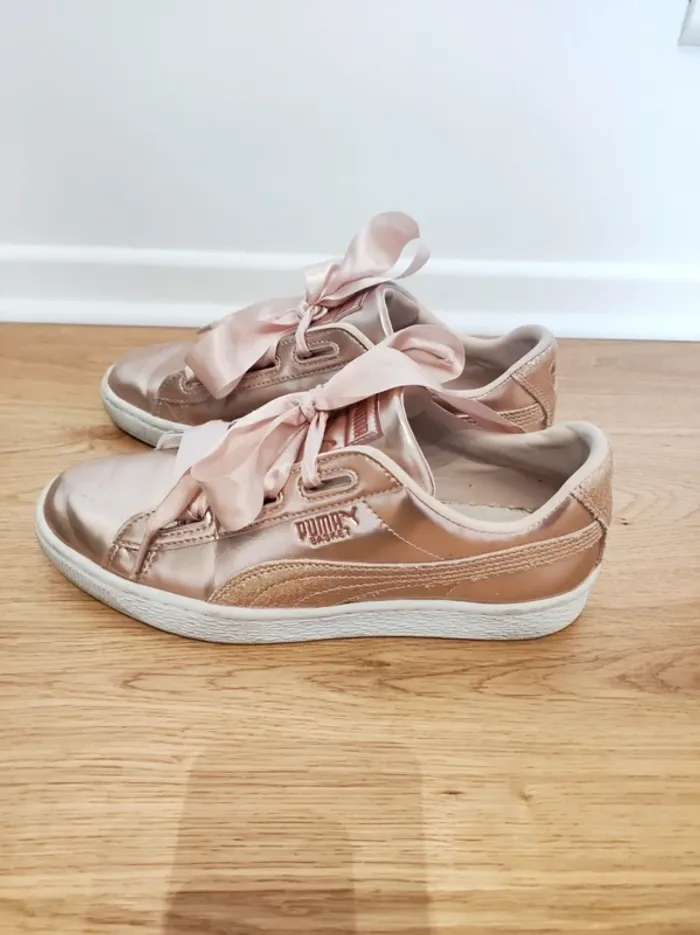 Sneaker Puma rose gold lacets satinée - 38 - très bon état - photo numéro 5