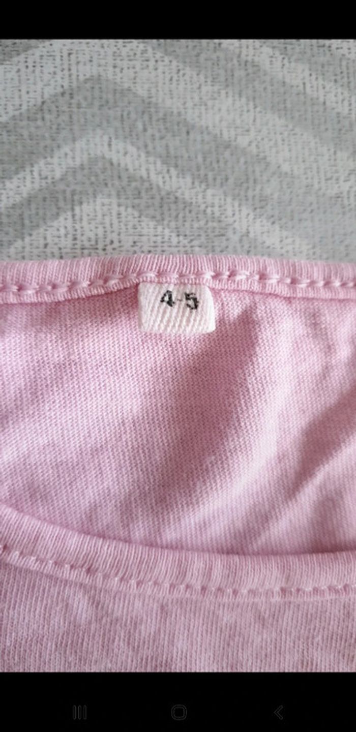 T-shirt manches longues rose 4 ans - photo numéro 3