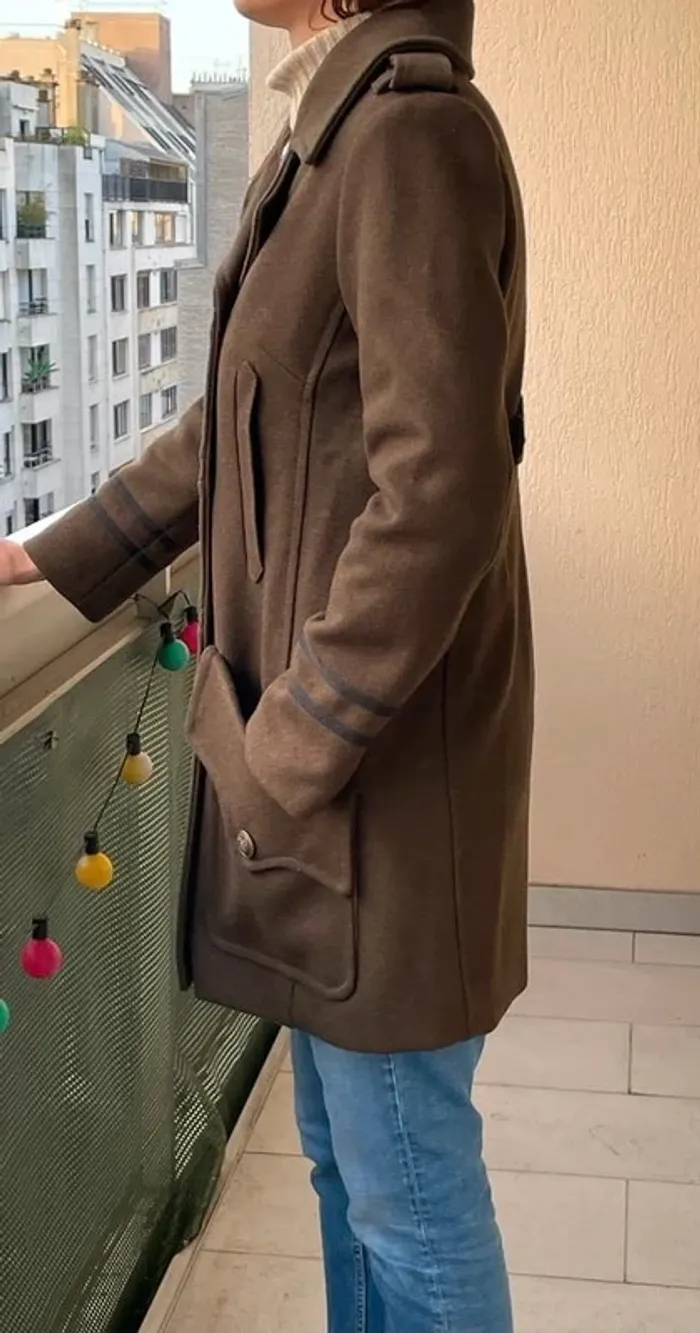 Manteau en laine kaki taille 40 marque 123 - photo numéro 3