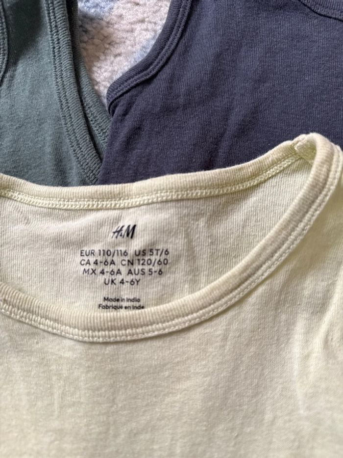 Lot de 3 débardeurs H&M 4-6 ans 110/116cm - photo numéro 2