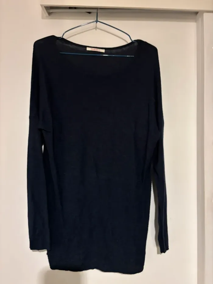 Jolie pull long bleu marine Camaïeu taille 40-L